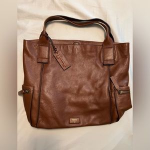 FOSSIL Brown Leather EMERSON Large Tote